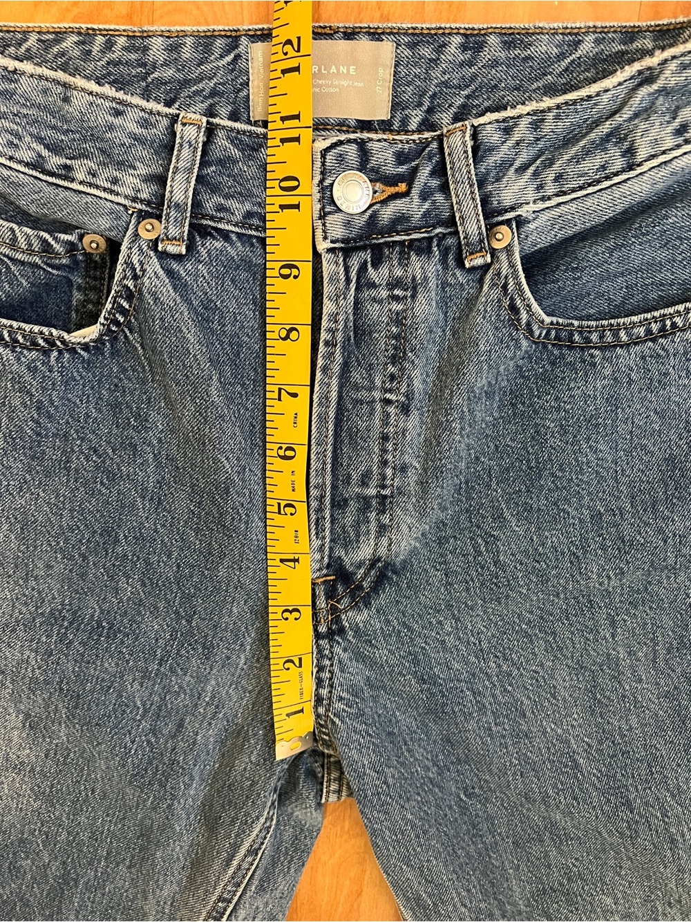 VGUC Everlane 💯 Organic Cotton Medium Blue Curvy 90s Cheeky Fit Straight Leg - Picture 5 of 9